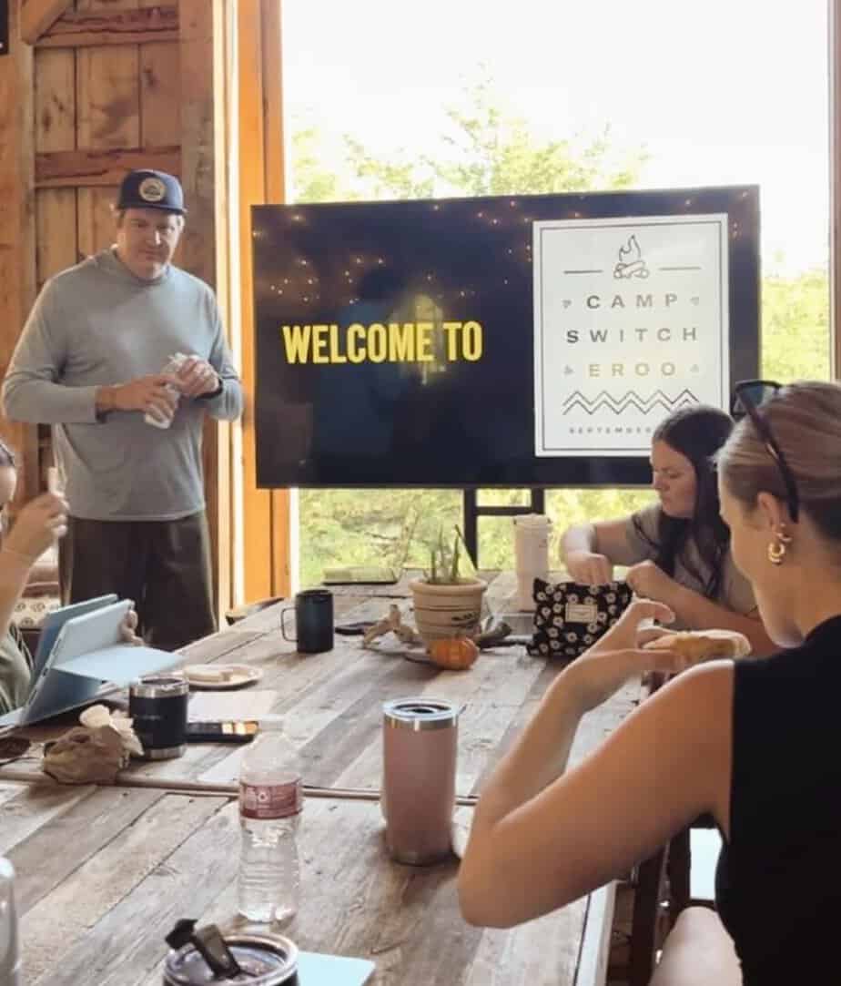 Corporate retreat meeting space at The Range vintage Airstream resort near Dallas Texas